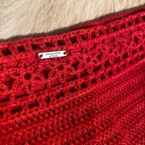 Abercrombie red crochet bottom bikini close
