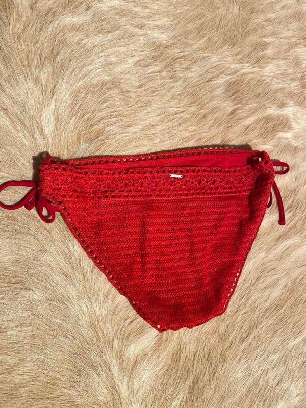 Abercrombie red crochet bottom bikini