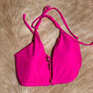 MTTE Pink String Bikini Top Front