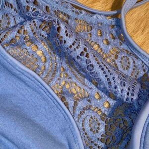 xhileration halter blue lace top tag