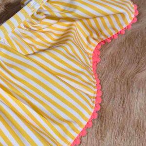 Old Navy Yellow and White Striped Bikini Top