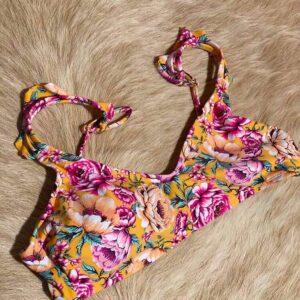 xhileration ruffle floral bikini top full