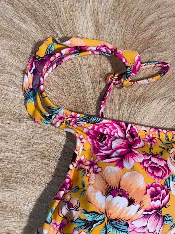 xhileration ruffle floral bikini top shoulder